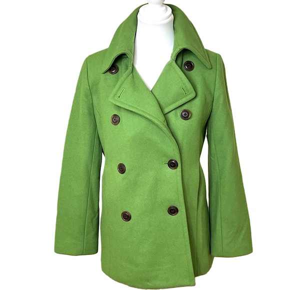J. Crew Women’s Pea Coat Hotsell Size S Green Classic Preppy Timeless Winter - Picture 1 of 12